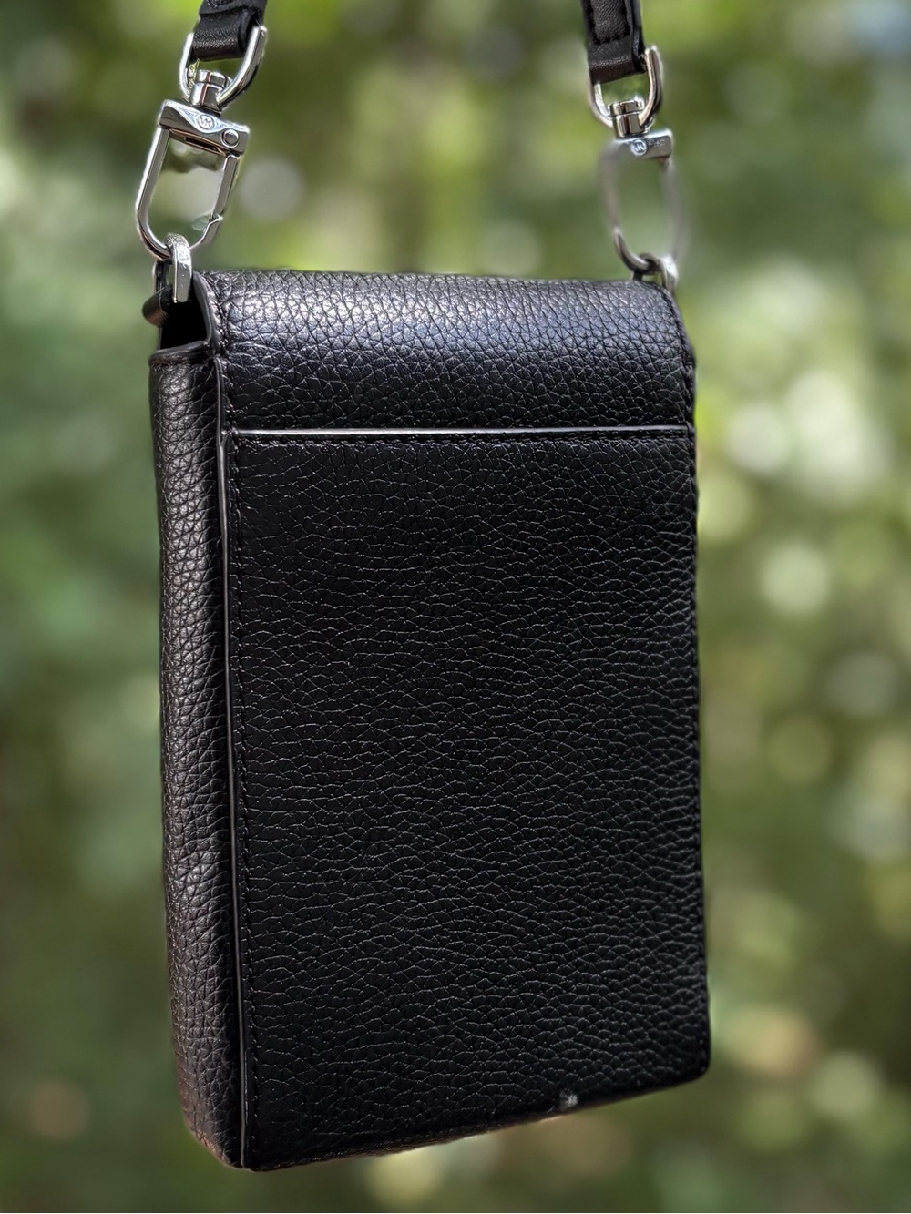 Michael Kors Black Pebbled Leather Phone Crossbody Pouch - Picture 2 of 3